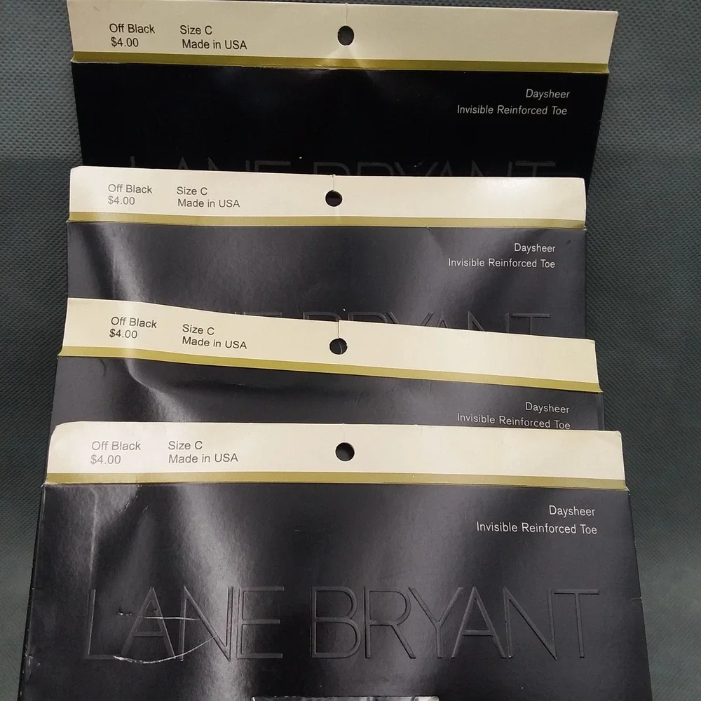 Lane Bryant‎ Daysheer Pantyhose Off Black  Size C USA 100% Nylon NOS